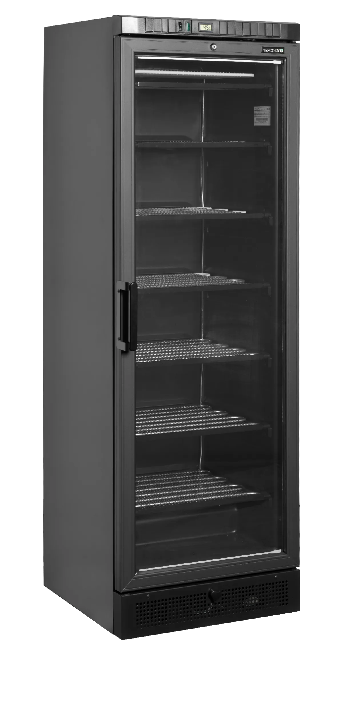 UFSC371G Black Glass Door Display Freezer