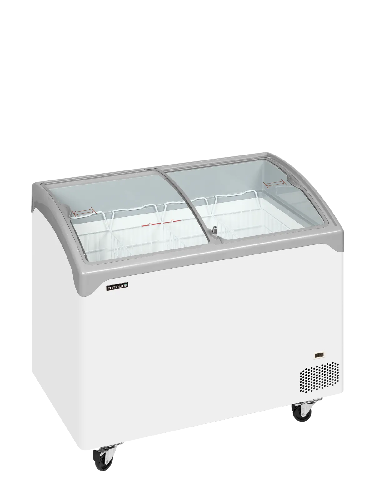 NIC301SCEB Sliding Curved Glass Lid Chest Freezer