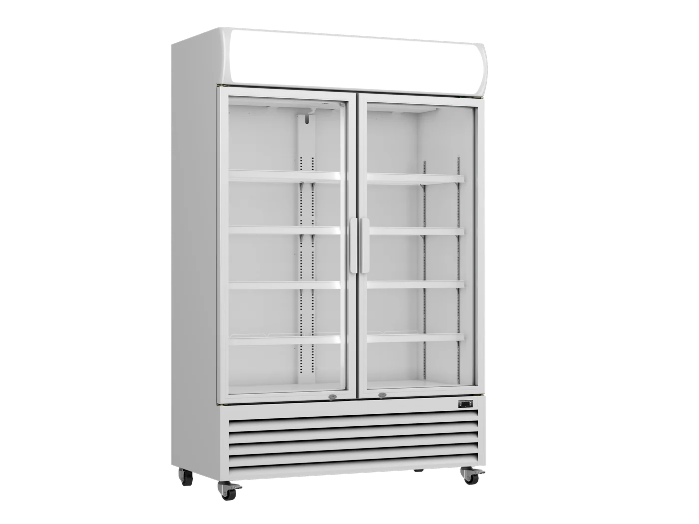 XD1201 White Double Door Tall Shop Display Fridge
