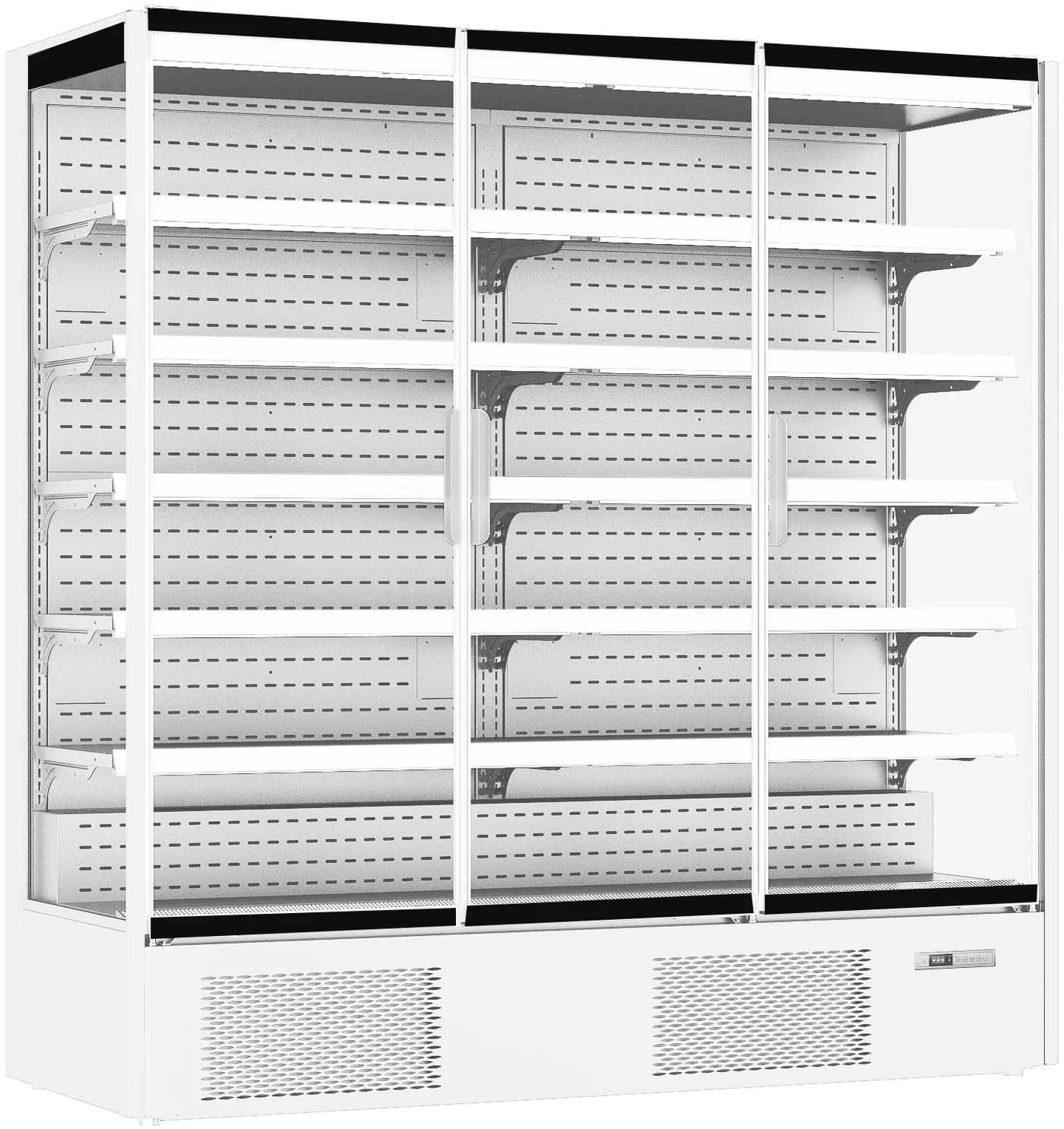 XMD1875-P-FGD-W Panoramic Frameless Glass Door Multideck - White