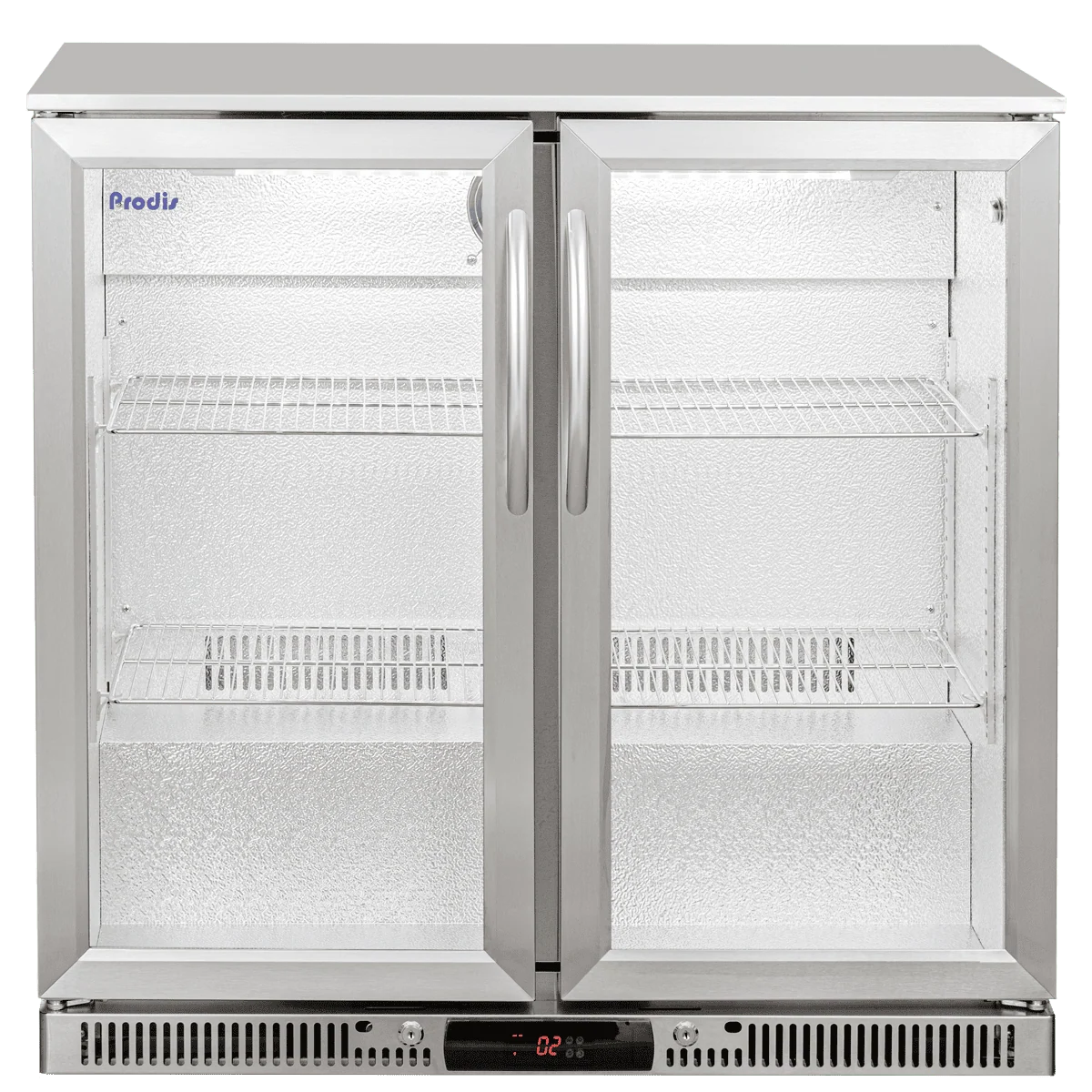 NT2ST-LE Stainless Steel Double Door Bottle Cooler