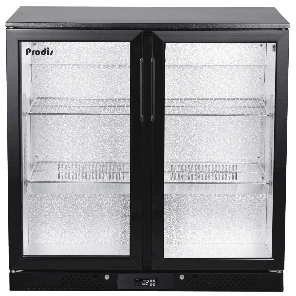 NT2BH-LE Low Energy Double Hinged Door Black Bottle Cooler