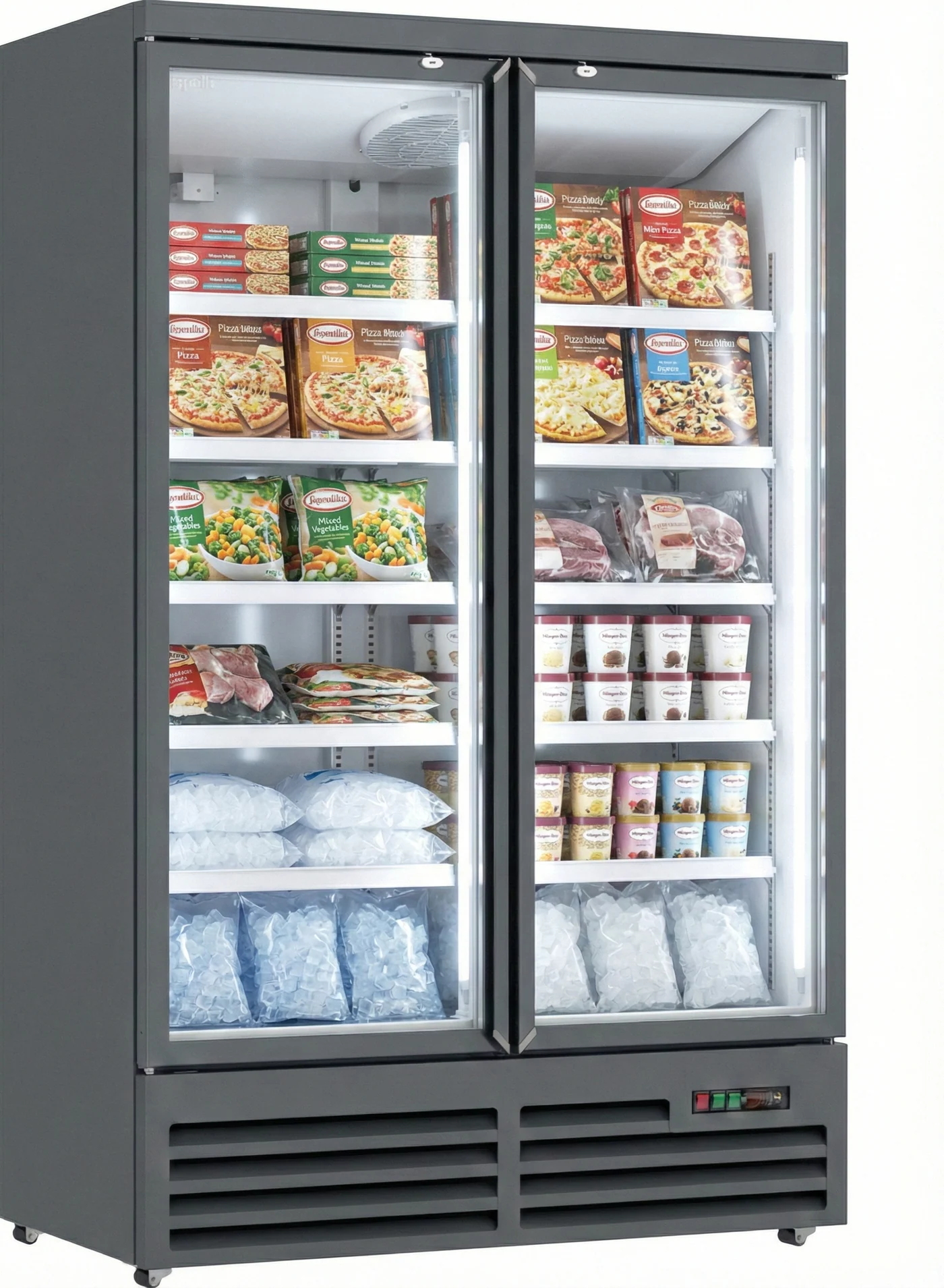 XPD1250-N-MK2 Heavy Duty Low Energy Double Door Display Freezer