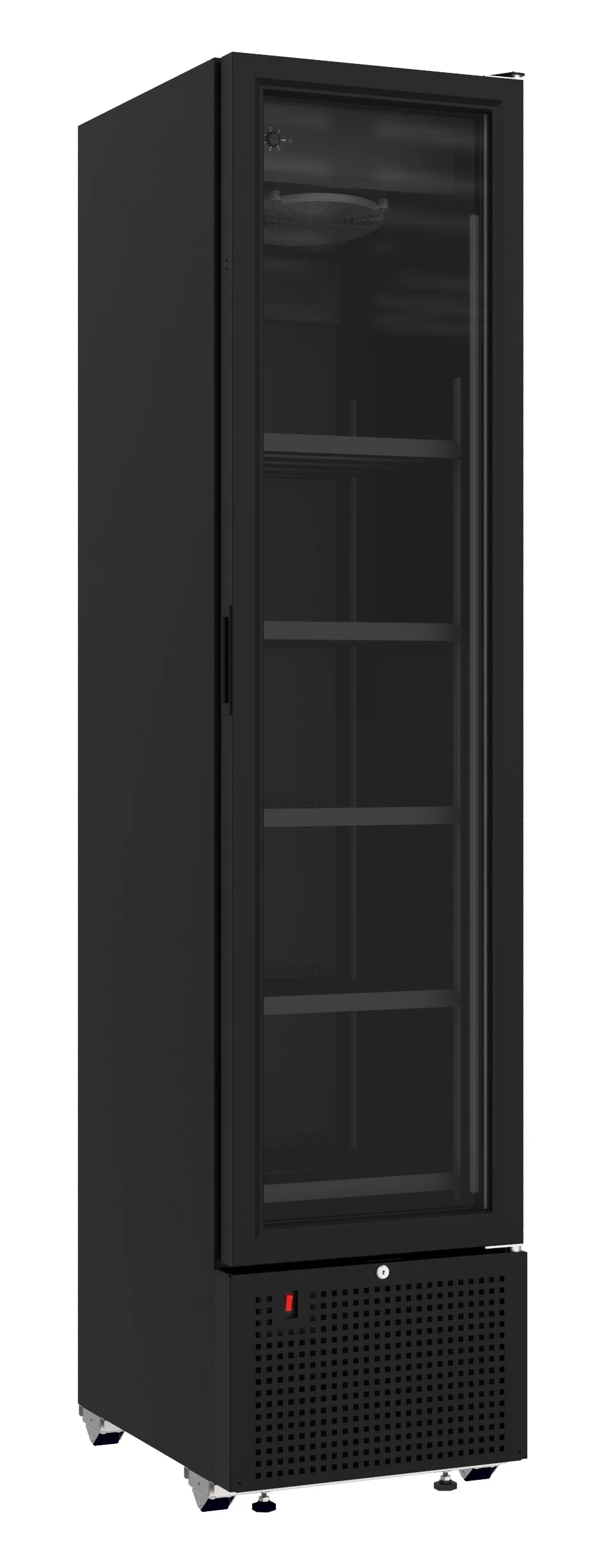 Refrigerator 1 Glass Door Black 348L *transport ON Request*