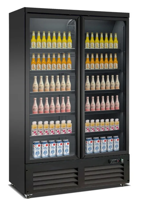 Refrigerator 2 Glass Doors Black CEB-1200R BL Glass door refrigerator
