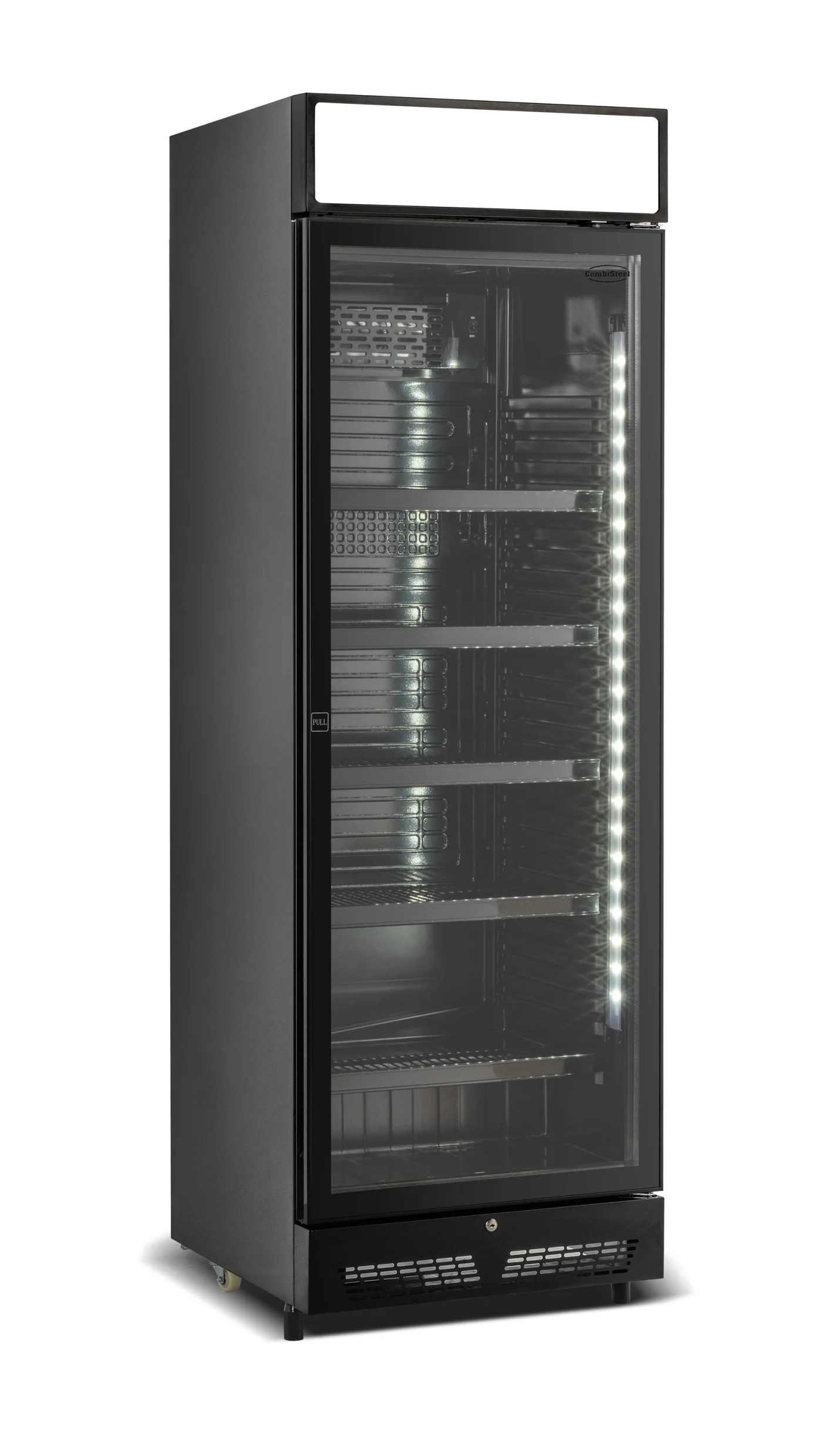 Refrigerator 1 Glass Door Black With Light Box SVE-450 BLC
