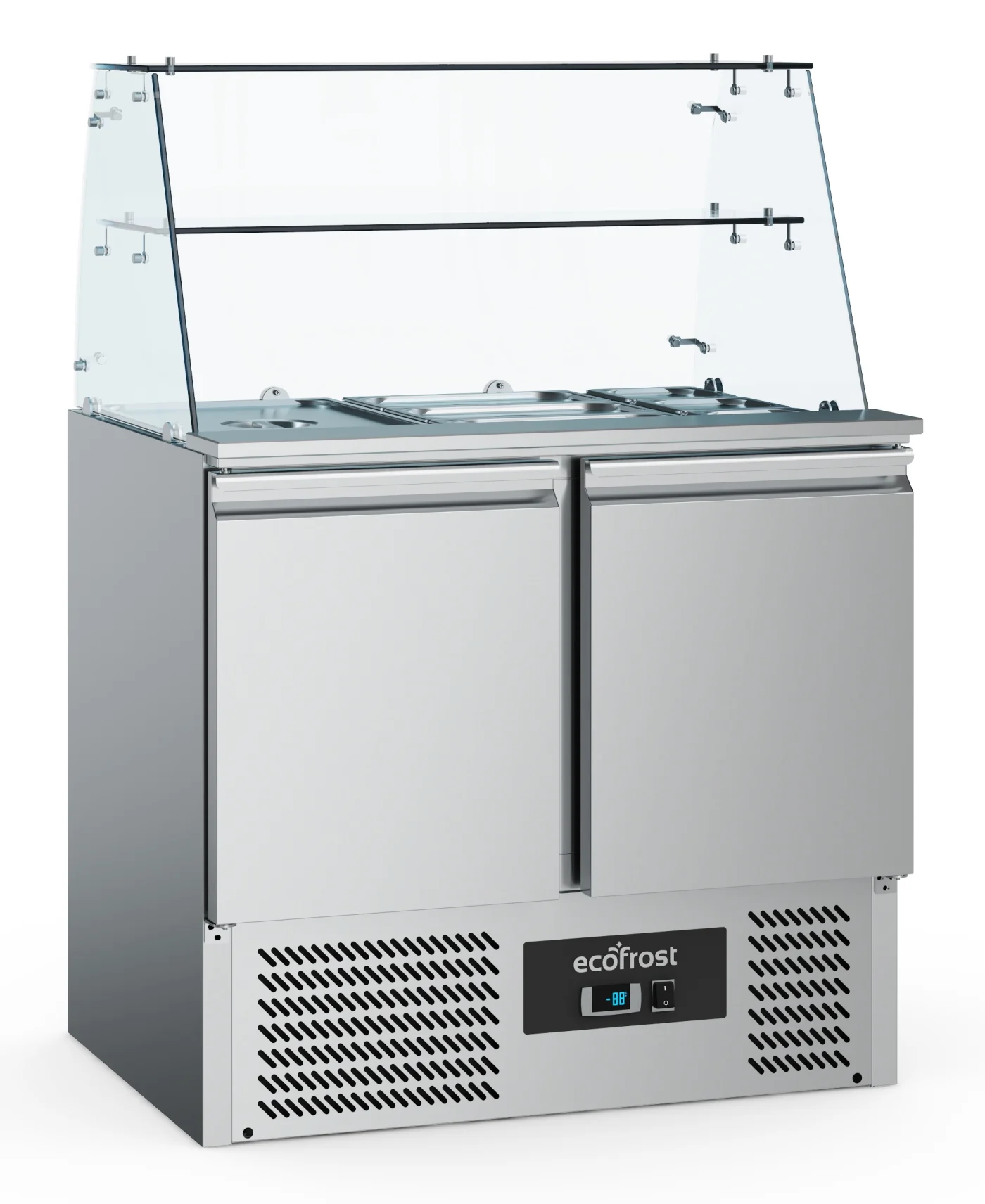 Refrigerated Saladette With Glass Cover 2 Doors