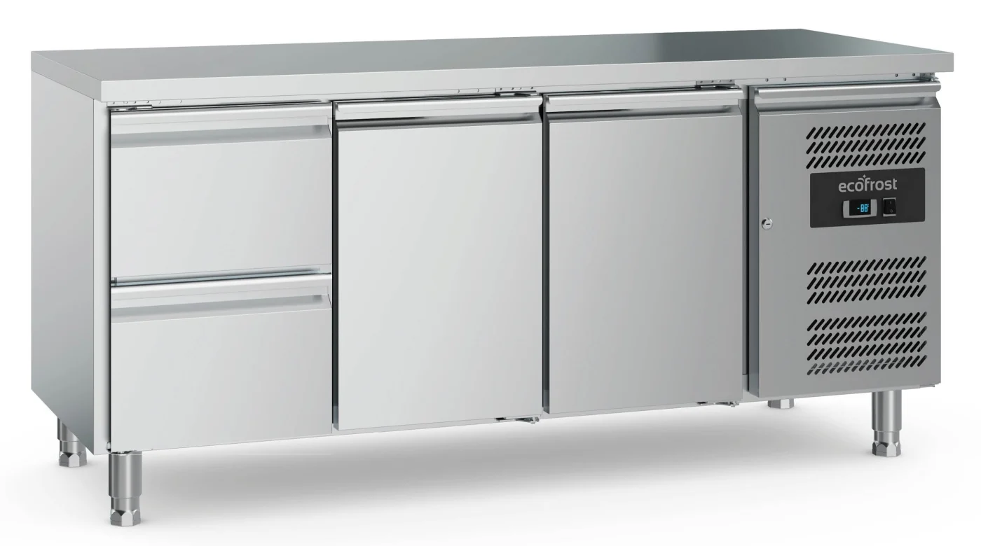 700 Refrigerated Counter 2 Doors And 2 Drawers With Adjustable Feet