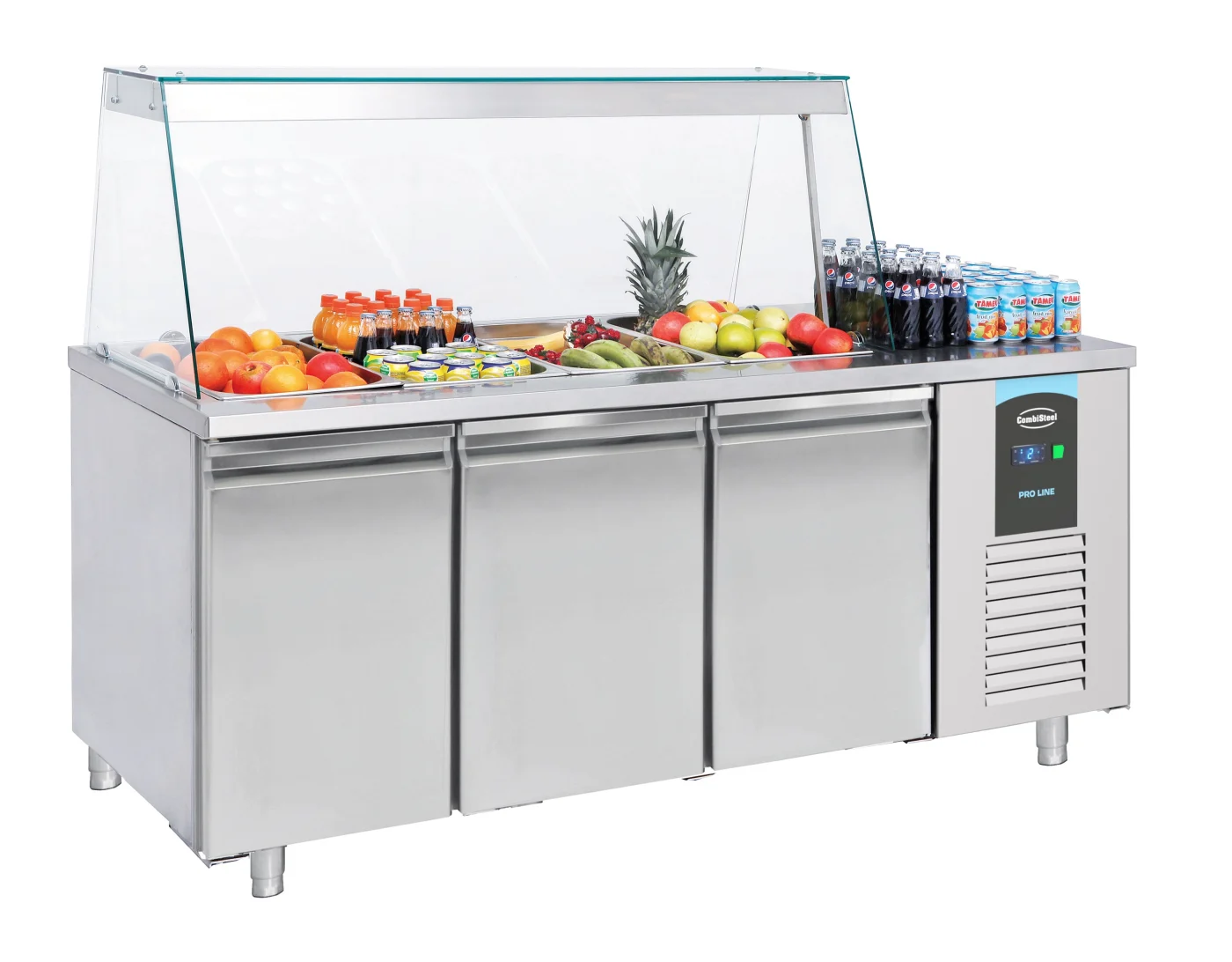Saladette 3 Doors 4x 1/1GN Container