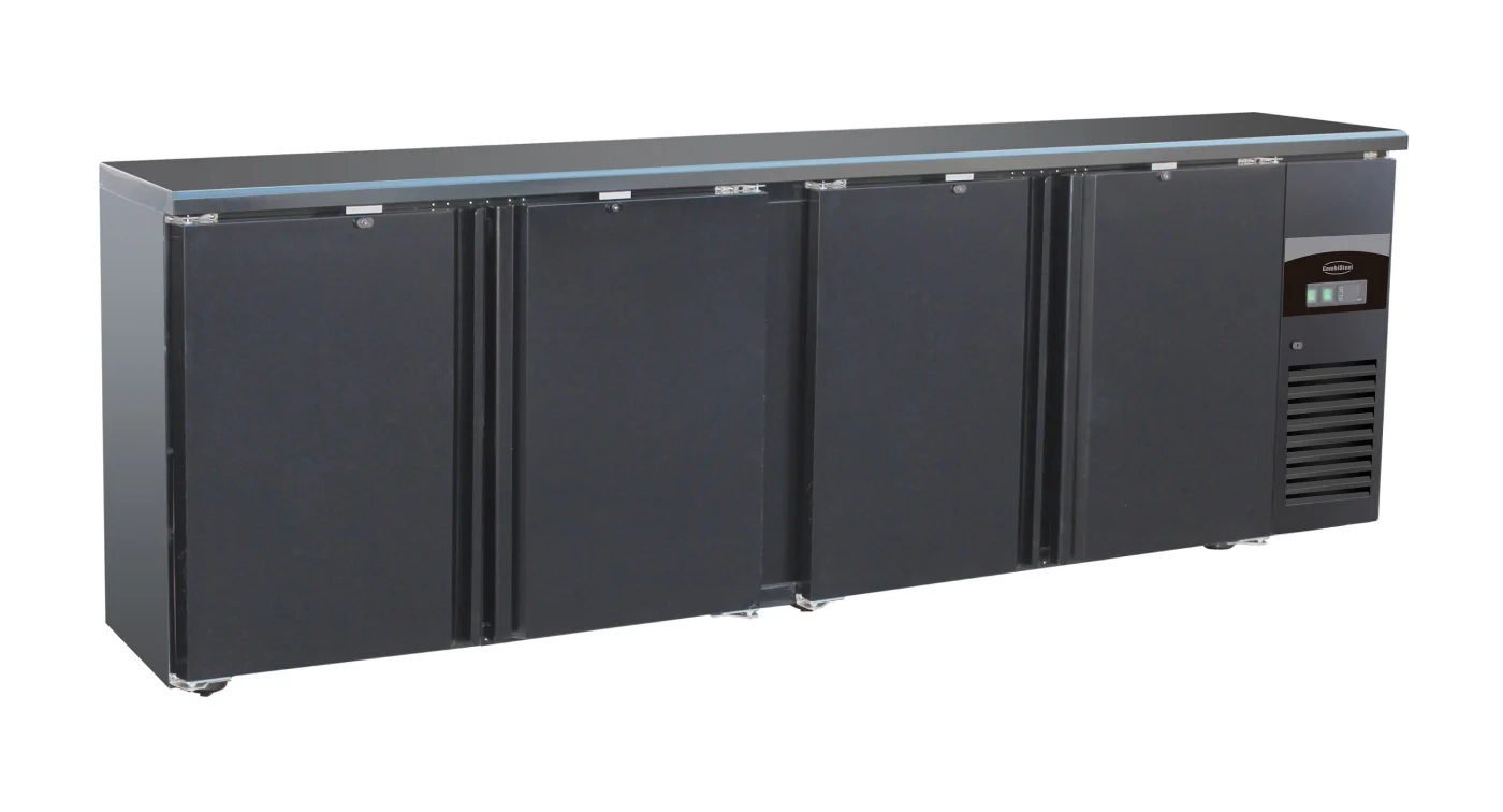Barcooler Black 4 Doors Backbar counter