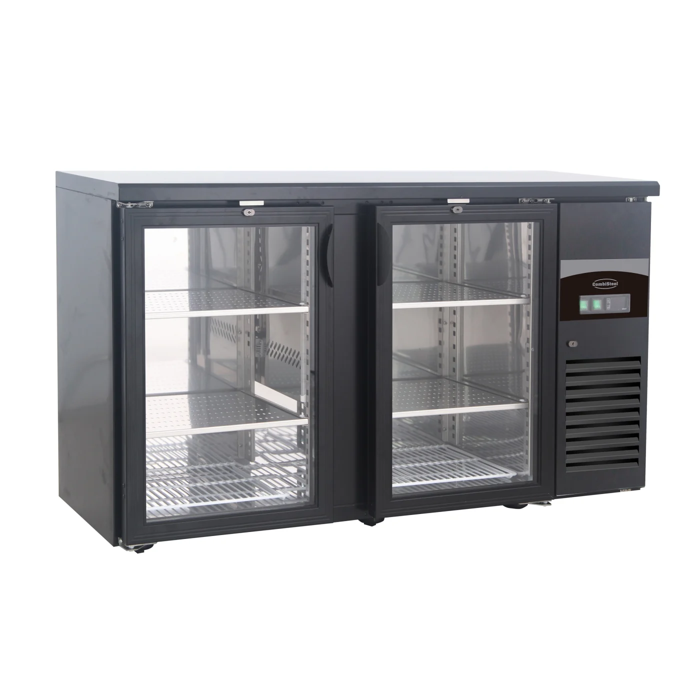 Backbar Cooler Black 2 Glass Doors Backbar counter