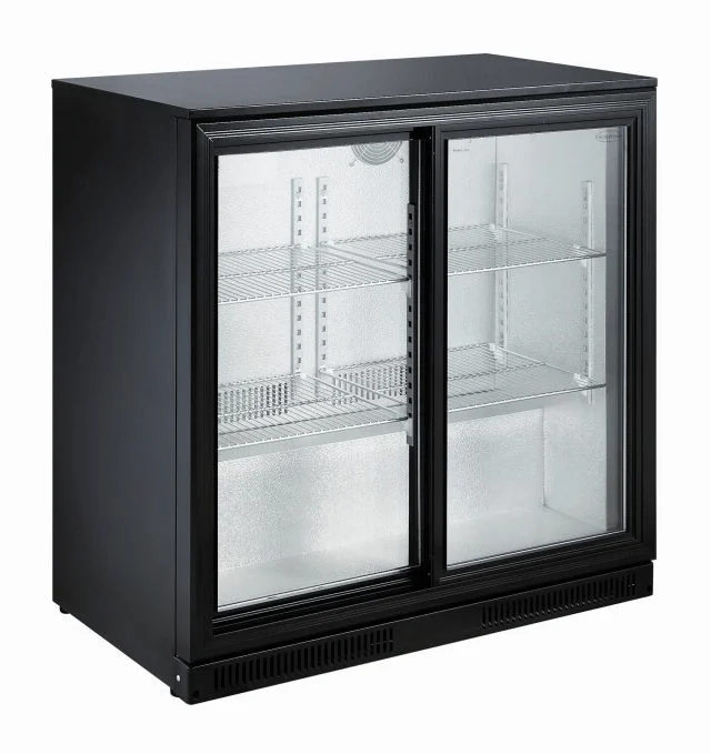 Backbar Cooler Black 2 Sliding Doors Backbar counter