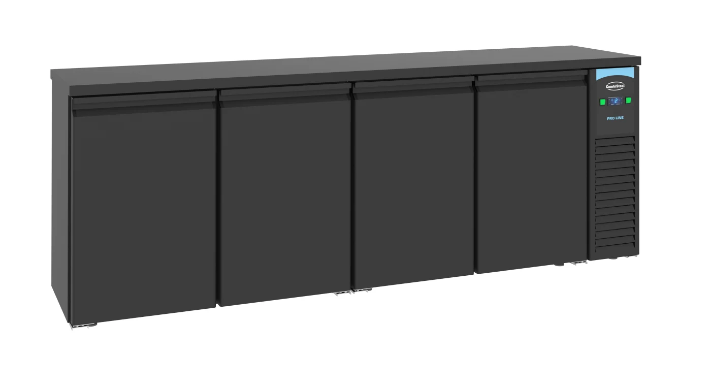 Barcooler Black 4 Doors Backbar counter