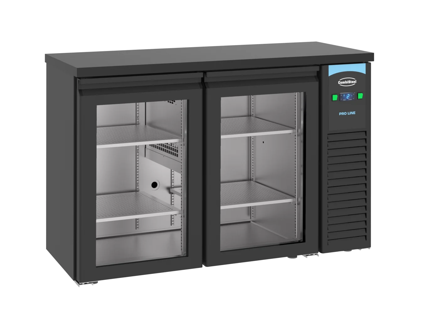 Barcooler Black 2 Glass Doors Backbar counter