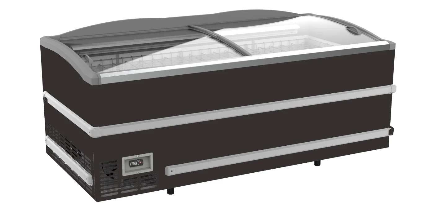 Supermarket Chest Freezer Black Head Element Manual Defrost Glass lid chest freezer