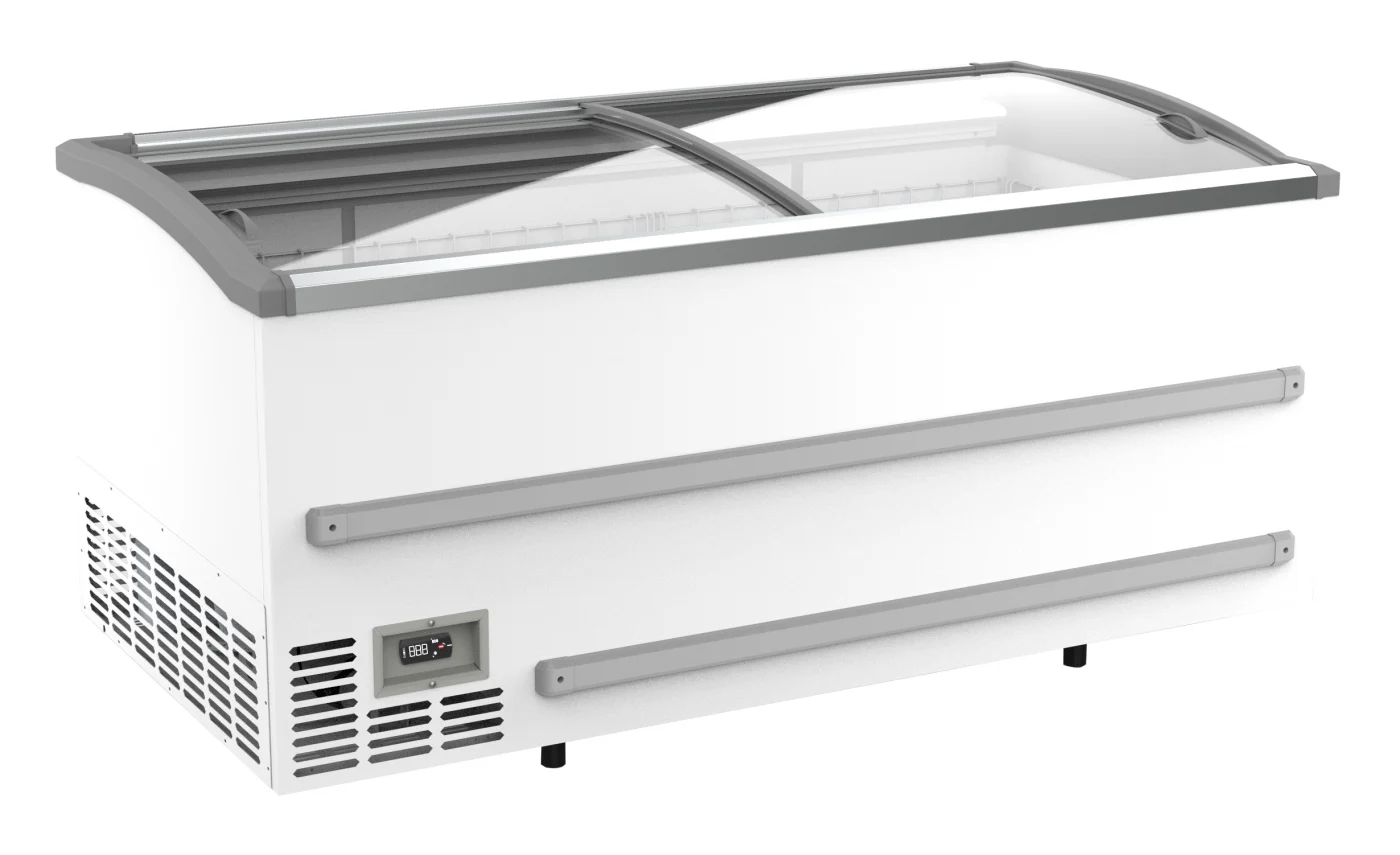 Supermarket Chest Freezer White 1880 Manual Defrost Glass lid chest freezer
