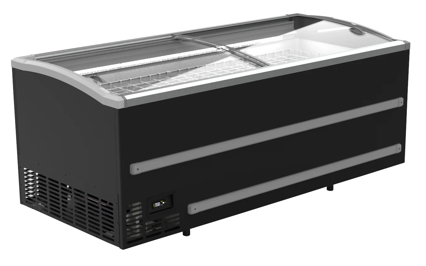 Supermarket Chest Freezer Black 1880 Automatic Defrost Glass lid chest freezer