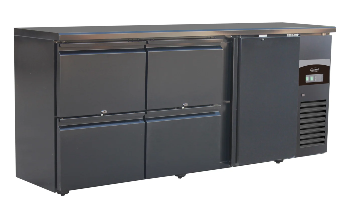 Barcooler Black 1 Door And 4 Drawers Backbar counter