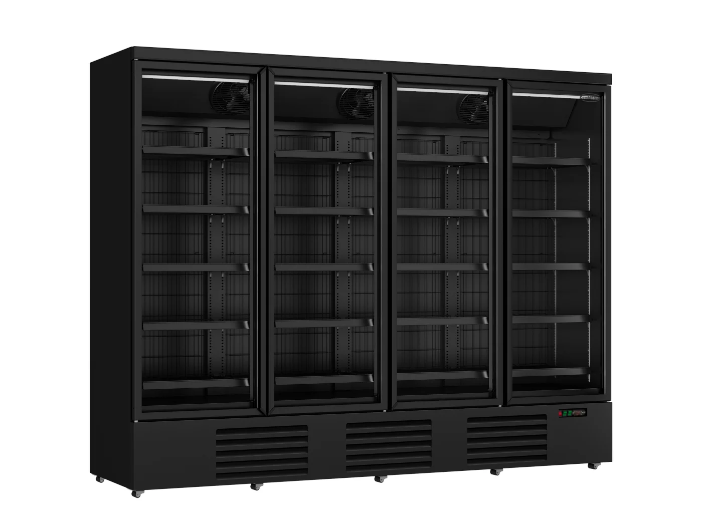 Freezer 4 Glass Doors Black JDE-2025F BL *transport ON Request* **note: There Is A Higher Inrush Current, Which Makes A Circuit Breaker With Type C Characteristic Necessary.**