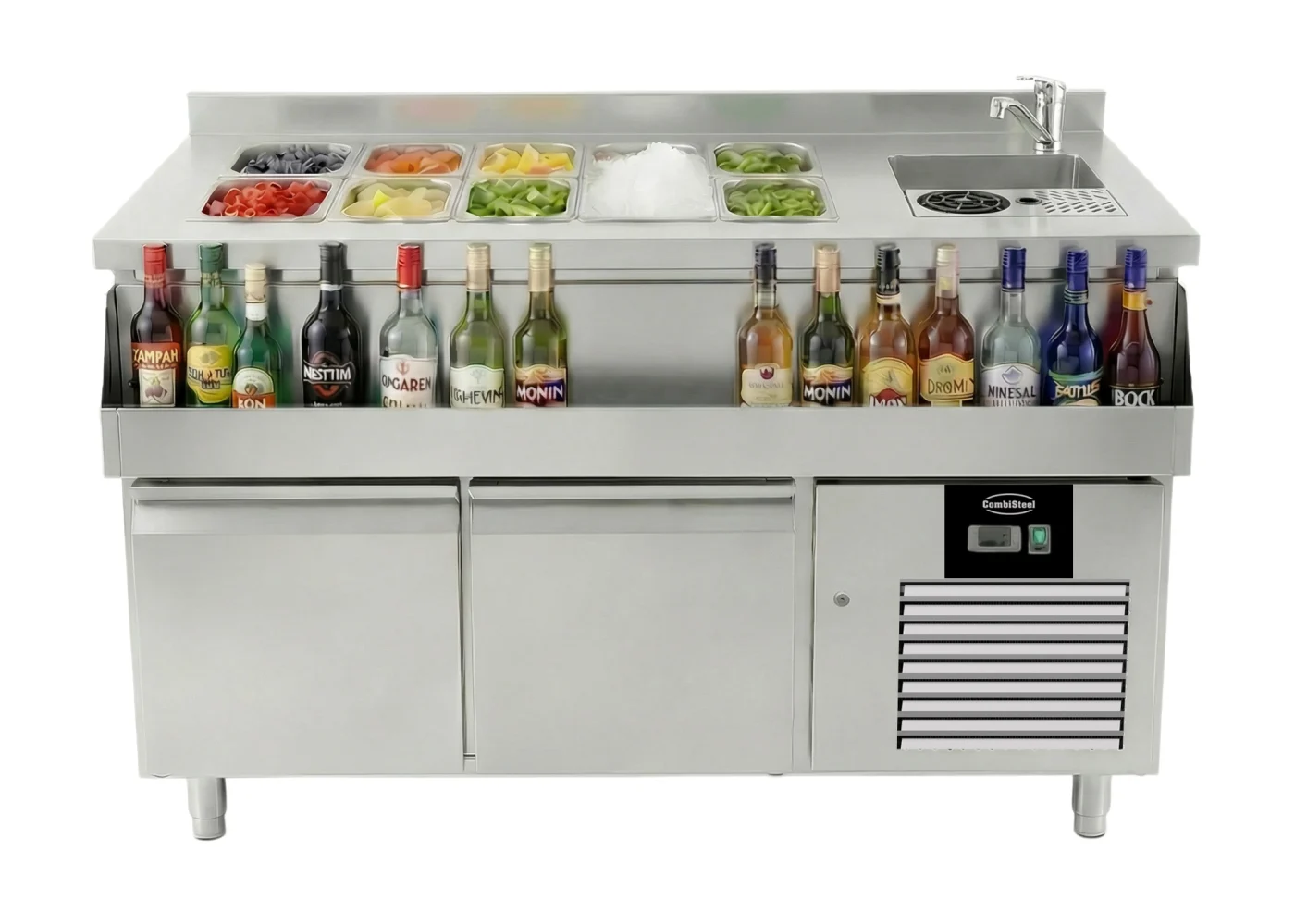 Refrigerated Counter 2 Doors With Cocktail BAR Station